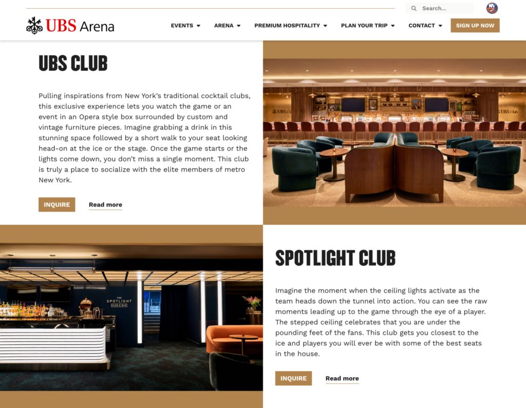 UBS Arena Premium Hospitality